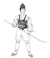 A coloring page of japanese clothing